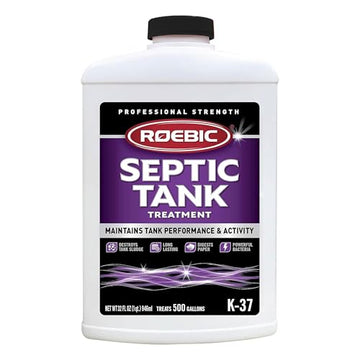 Roebic K-37-Q Septic Tank Treatment Removes Clogs, Environmentally Friendly Bacteria Enzymes Safe For Toilets, Works For 1 Year,