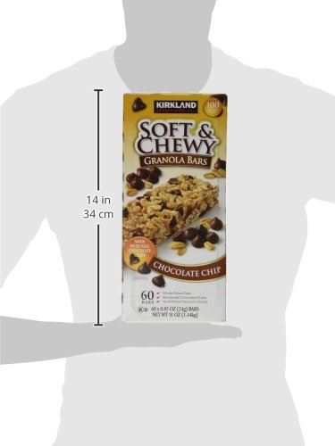 Kirkland Chewy Granola Bars Chocolate Chip, 60 Ct Net Wt 60 X 0.85 Oz (24G) Bars, Net Wt 51 Oz (1.44Kg)
