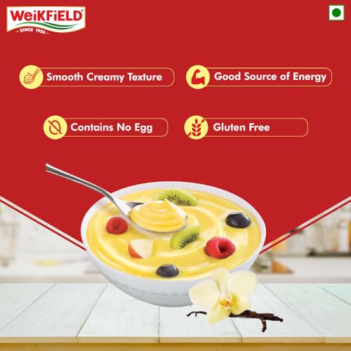 Weikfield Custard Powder, Vanilla Flavour, 500G Carton