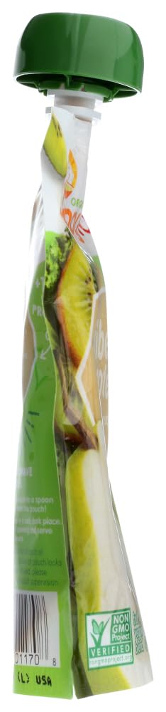 Happy Tot Fiber & Protein Stage 4 Organic Toddler Food Pears Kiwi & Kale, 4 Ounce Pouch Fruit And Veggie Blend Toddler Snack Pou