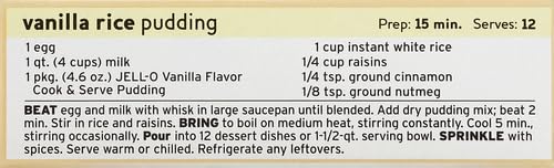 Jell-O Cook & Serve Vanilla Pudding & Pie Filling Mix (4.6 oz Box) (Pack of 4)