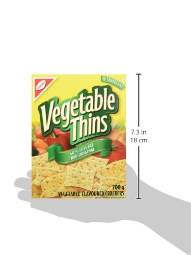 Christie Vegetable Thins, 40% Less Fat, Crackers, 200g/7oz., Imported from Canada)