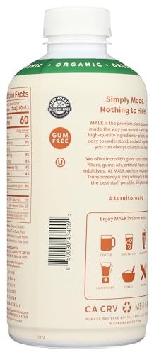 MALK Organic Vanilla Oat Milk 28 fl oz - Non GMO  Gluten Free  Dairy Free  Plant Based  Vegan