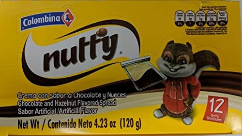Nucitaa Colombina Nutty 18 Unit Pack 8.9 Oz (252 Grs) 18 Unidades- 2 Pack