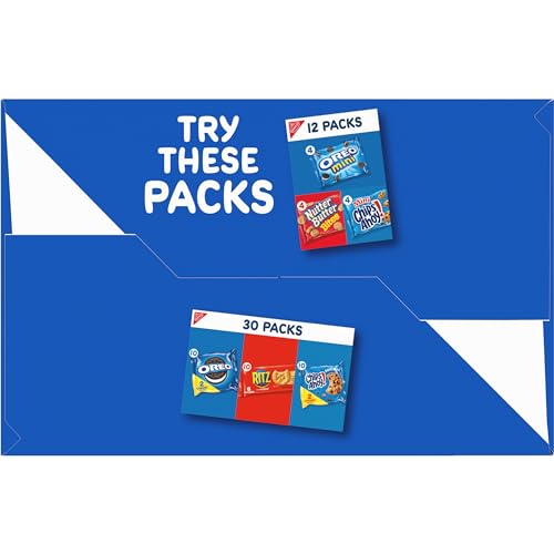 Nabisco Sweet Treats Cookie Variety Pack OREO, OREO Golden & CHIPS AHOY!, 30 Snack Packs (2 Cookies Per Pack) (Pack of 2)