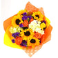Daydream with Vase | Orange  Yellow  Green Arrangement by Arabella Bouquets | Real Fresh Flowers for Delivery  Gift for Birthday  Congratulations  Mother s Day