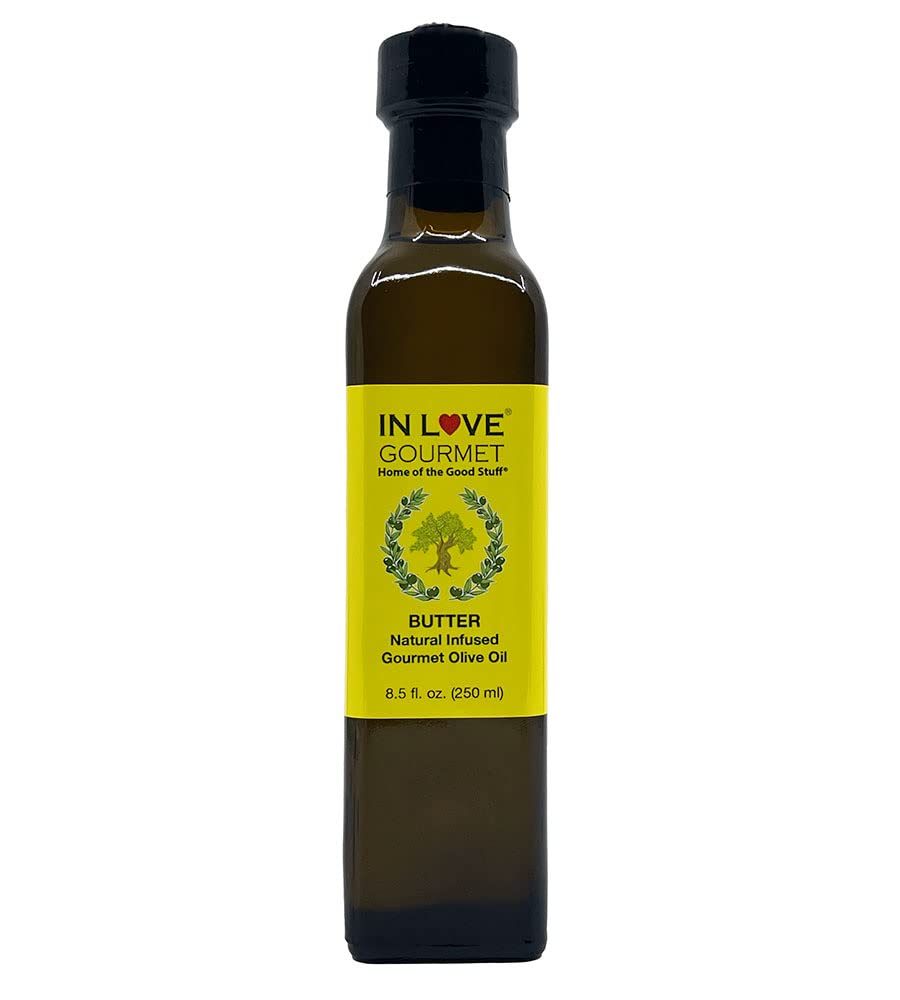 In Love Gourmet Extra Virgin Olive Oil Butter Natural Flavor Infused Gourmet Olive Oil 250Ml/8.5Oz Awesome Buttery Flavored Extr