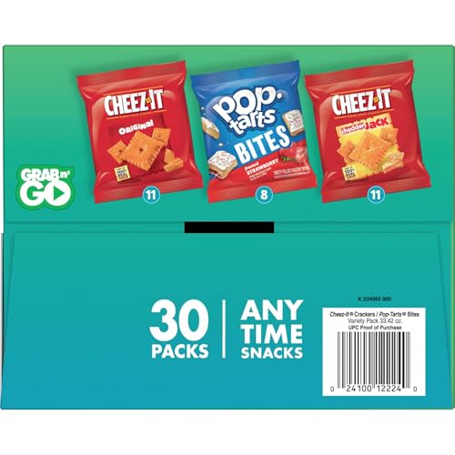 Kelloggs Snacks, Lunch Snacks, Kids Snacks, Grab n Go, Variety Pack, 33.42oz Box (30 Packs)