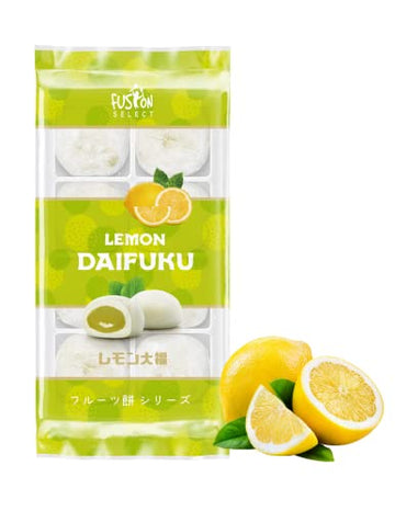Fusion Select Japanese Mochi Fruit Daifuku Japanese Desert Sweet Rice Cake Fruit Mochi Daifuku 240G/ 8.46Oz (Lemon Flavor, 8.46