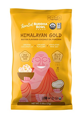 Lesserevil Organic Popcorn, Himalayan Gold, .88 Ounce, 18 Count