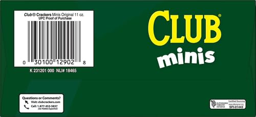 Club Minis Crackers, Lunch Snack, Original, 11oz Box (Pack of 2)