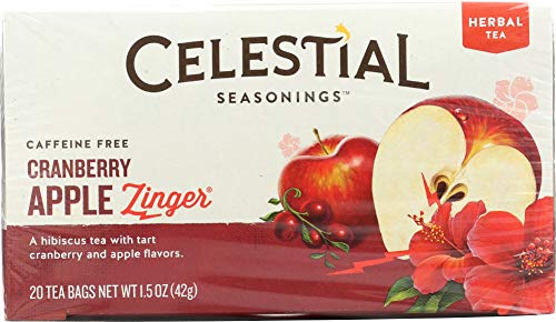 Celestial Seasonings Herb Tea, Cranberry Apple Zinger, 20 Bags (Pack Of 48)