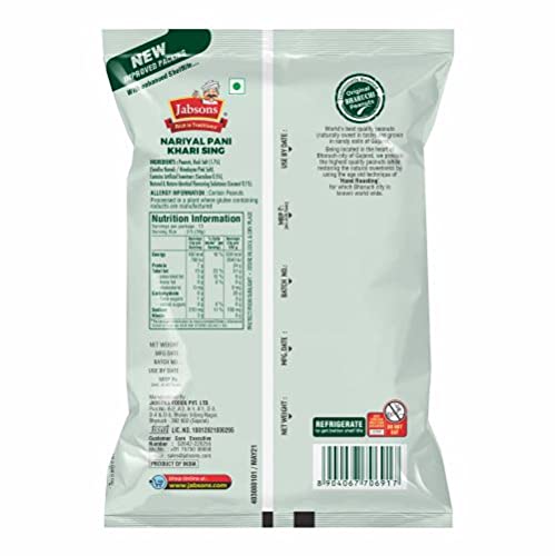 Jabsons Coconut Gluten Free Nariyal Pani Khari Sing Water Roasted Peanut/Moongphali/Shengdane 400G
