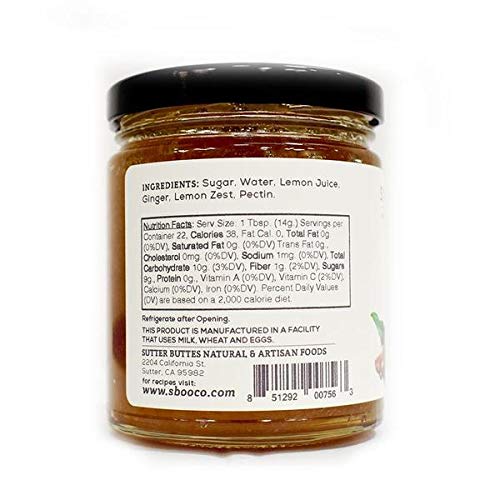 SUTTER BUTTES MEYER LEMON GINGER JAM 11.25 OZ.
