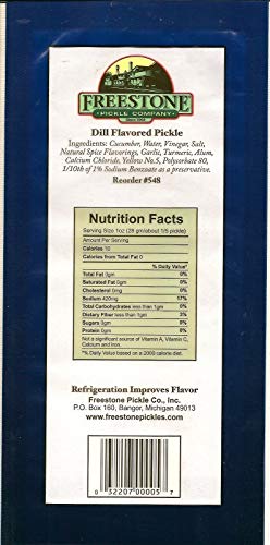 Freestone Pickle Company Jumbo Dill Individually Wrapped Pickles (Count Of 12)