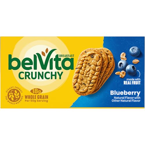belVita Breakfast Bars Biscuits, Blueberry, 8 Packs (4 Biscuits Per Pack)