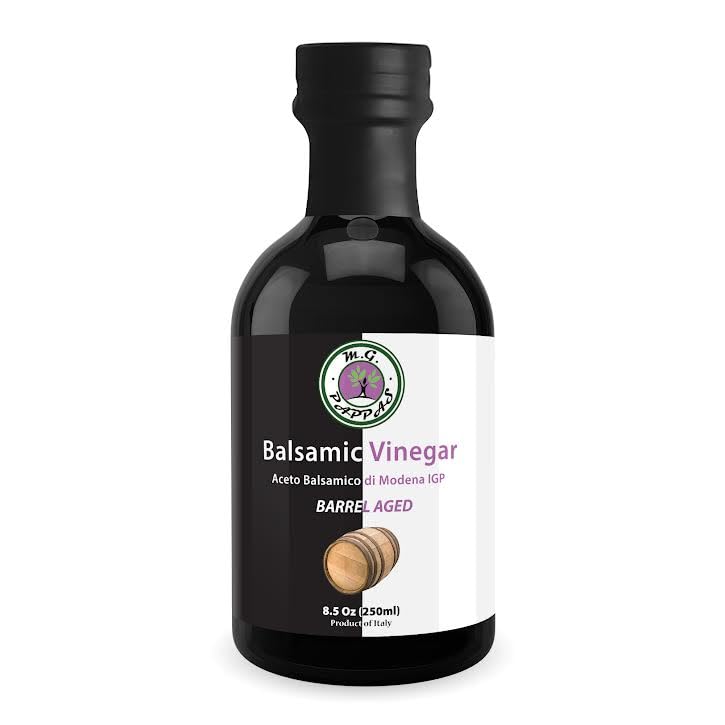M.G. PAPPAS Balsamic Vinegar - Gourmet Italian Vinegar, 8.5 Fl Oz (250ml), No Preservatives, No Added Sugar, No Additives