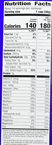 Cheerios Frosted Breakfast Cereal With Oats, Gluten Free, 18.4 Oz (Pack Of 7)