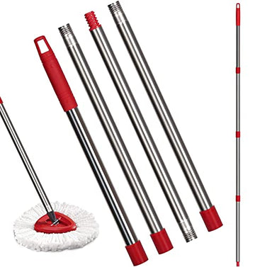 Qulable Spin Mop Replacement Handle - 4-Section 30'' To 58'' Mop Handle Replacement Stick Compatible With O-Ceda Spin Mop, Easyw