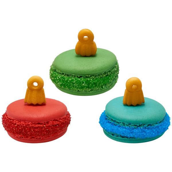 Gold And Silver Christmas Ornament Edible Sugar Cake Toppers, 24 Count