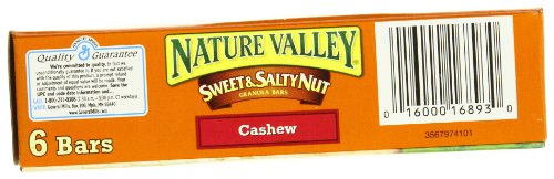 Nature Valley Granola Bars, Sweet And Salty Nut, Cashew, 6 Bars, 7.2 Oz (Pack Of 6)