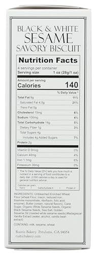 RUSTIC BAKERY Black & White Sesame Savory Biscuits, 4 OZ