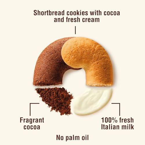 Mulino Bianco Abbracci 12.35oz (350g) - Authentic Italian Biscuits with Cocoa and Cream - Perfect Snack or Coffee Companion - Made with Natural Ingredients and No Palm Oil