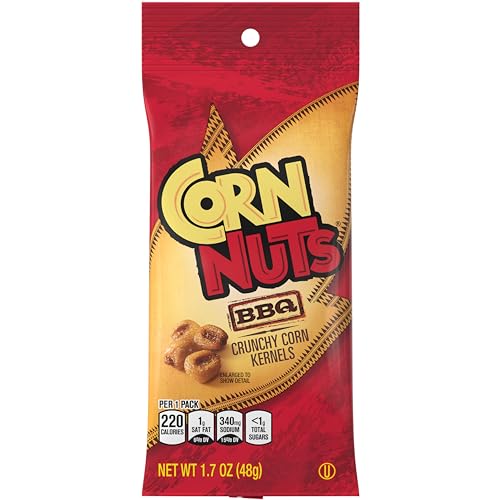 CORN NUTS BBQ Flavored Corn Kernels, Crunchy Corn Snacks, Snack Box, Variety Packs for Adults, 1.7 Oz. (Pack of 18)