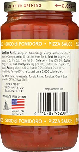 SMT San Merican Tomato Pizza Sauce - Pizza Sauce from Fully Ripened Tomatoes, 14 oz