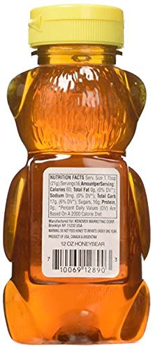 Gefen Us Grade A Honey Bears, 12Oz (6 Pack) 100% Clover Honey, No Fillers, Gluten Free