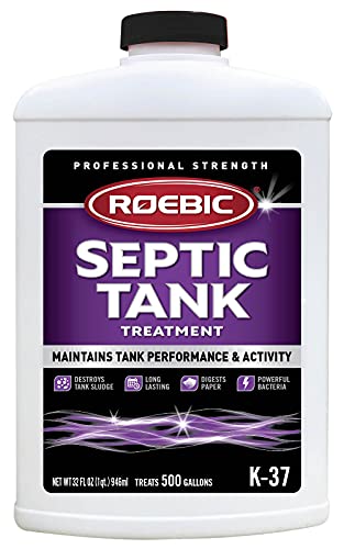 Roebic K-37-Q Septic Tank Treatment Removes Clogs, Environmentally Friendly Bacteria Enzymes Safe For Toilets, Works For 1 Year,