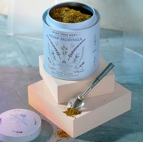 Harney & Sons Hemp Moringa Tea Blend, Wellness, Deep Sleep Blend, 5 Oz Tin