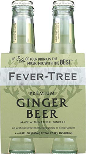 Fever-Tree Premium Ginger malt-inspired, 6.8 Fl Oz (Pack of 4), Model B28855