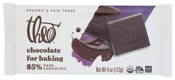 Theo Baking Bar 85% Dark Chocolate, 4 Oz