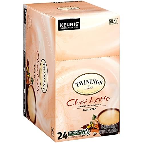 Twinings Chai Latte Black Tea K-Cup Pods for Keurig, Creamy, Slightly Sweet Tea, Caffeinated, 24 Count (Pack of 1)