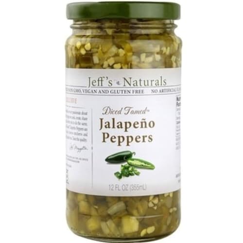 Jeffs Natural Diced Tamed Jalapeno Peppers 12 Fluid Ounce -- 6 Per Case.6