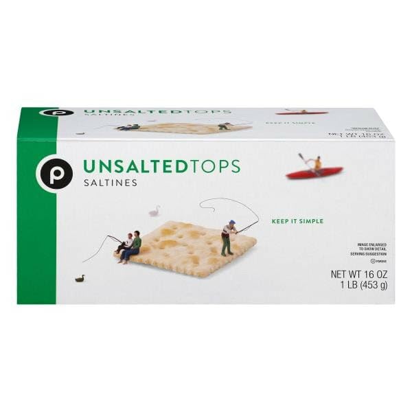 Generic Unsalted Saltine Crackers, 16 oz, Ideal for Snacking, No Added Salt, Pack of 1
