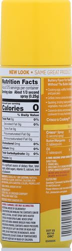 Crisco No-Stick Butter Cooking Spray - 6 oz - Pack of 1 - Cooking Essential