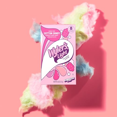 Wyler s Light Singles To Go Powder Packets, Water Drink Mix, Watertok Cotton Candy, 96 Servings, 8 Count x Pack of 12