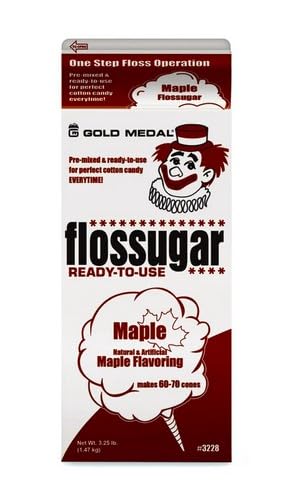 Generic Maple (Maple Syrup) - Floss sugar Flavor Cotton Candy 3.25 lb - 1 Carton 52 oz - 1/2 Gallon