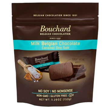 Bouchard Belgian Milk Chocolate With Caramel & Sea Salt (5.29 Oz / 150G)