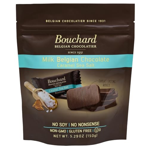 Bouchard Belgian Milk Chocolate with Caramel & Sea Salt, 5.29 OZ (Pack of 2)