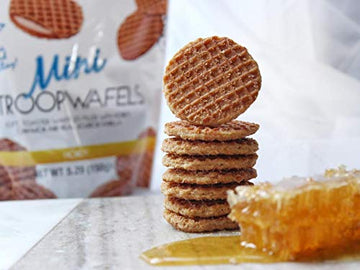 Daelmans Stroopwafels, Dutch Waffles Soft Toasted, Honey, Mini Size, Kosher Dairy, Authentic Made In Holland, 1 Pouch, 5.29 Oz