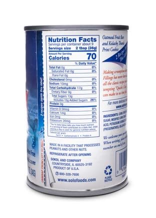 Solo Cake & Pastry Filling, Raspberry, 12 Ounce (Pack Of 12) | Gluten-Free, Kosher Certified