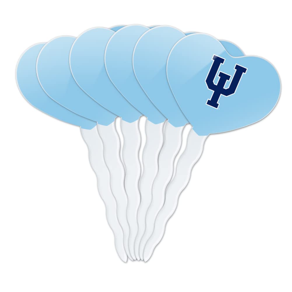 GRAPHICS & MORE Cupcake Picks Set of 6, Acrylic, Upper Iowa University Secondary Logo Heart Design