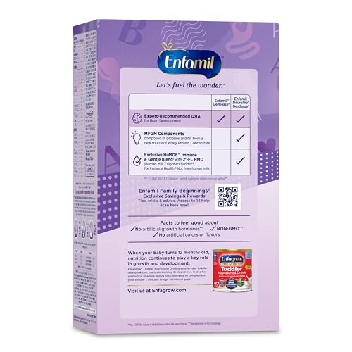 Enfamil Neuropro Gentlease Baby Formula, Brain Building Dha, Humo6 Immune Blend, Designed To Reduce Fussiness, Crying, Gas & Spit-Up In 24 Hrs, Has Prebiotics To Promote Softer Stools, Baby Milk, 35.2 Oz (Pack Of 4)