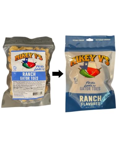 Mikey V'S Ranch ''Gator Toes'', Deep Fried Garlic Snacks, 3.9Oz.