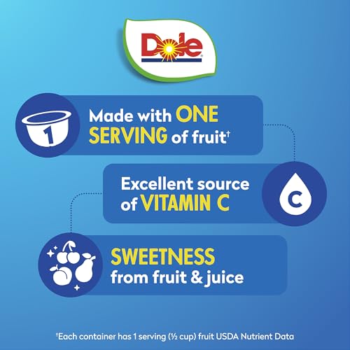 Dole Fruit Bowls Cherry Mixed Fruit in 100% Juice Snacks, 4oz 24 Total Cups, Gluten & Dairy Free, Bulk Lunch Snacks for Kids & A