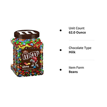 M&M'S Milk Candies Jar, Limited Edition, Chocolate, 62 Ounce