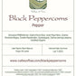 Black Pepper Whole Corns Organic - Gourmet Black Peppercorn - Black Peppercorns For Grinder Refill - Grinder Peppers Peppercorns